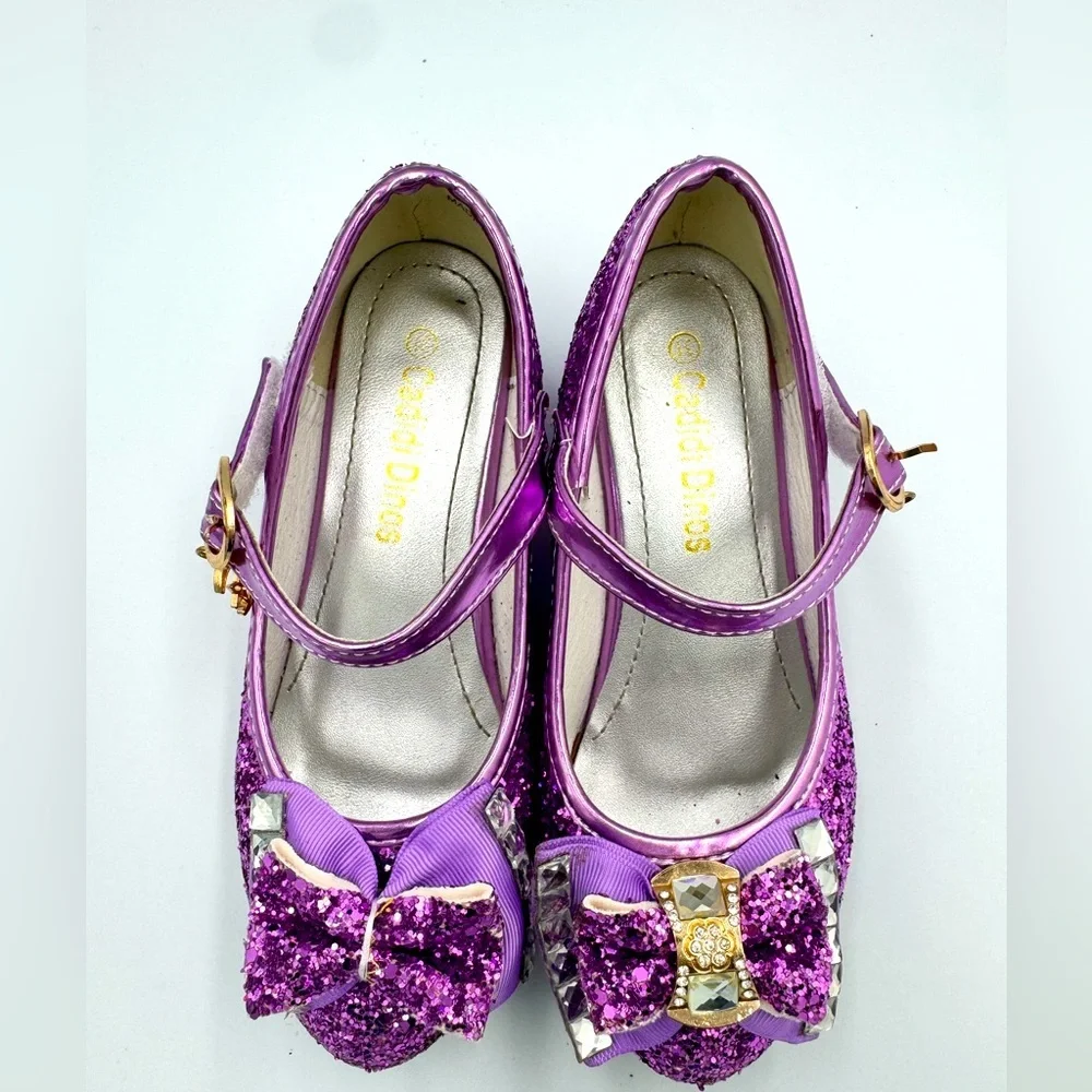 Sz 31 Purple Glitter Kids DressUp Shoes